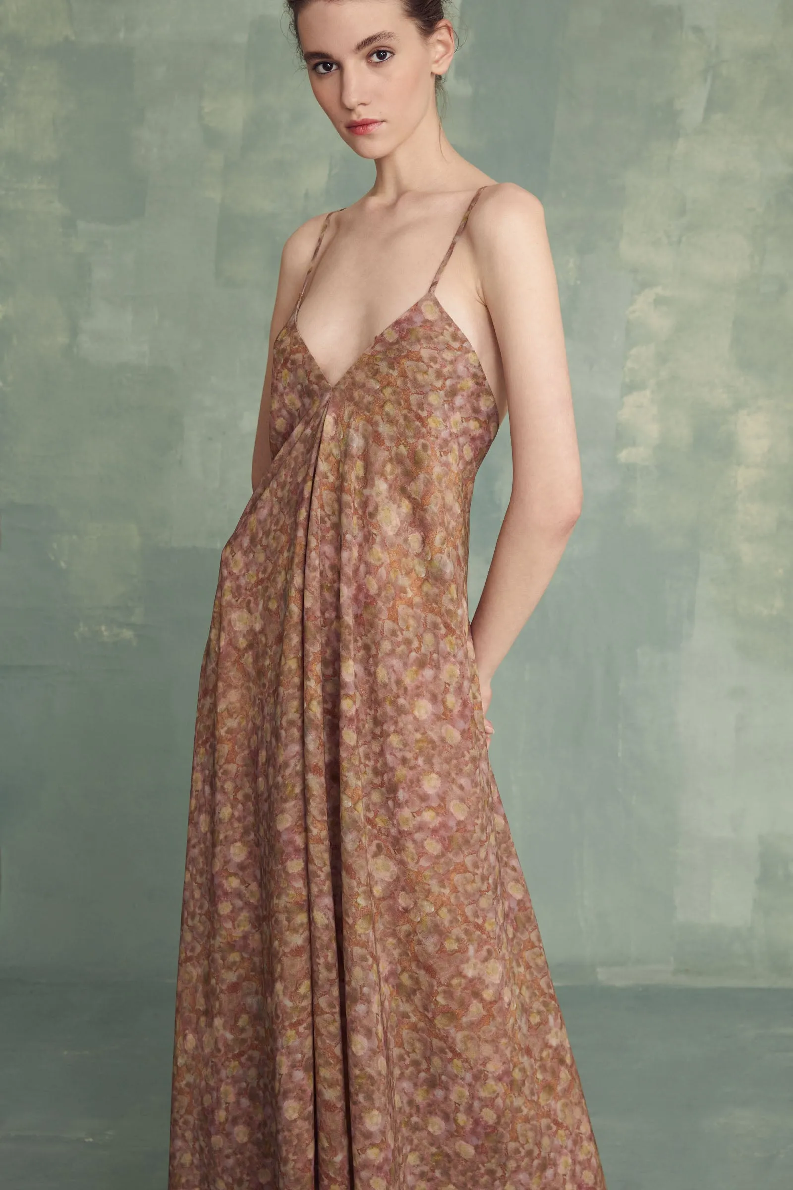 Azalea, short jacket in printed silk