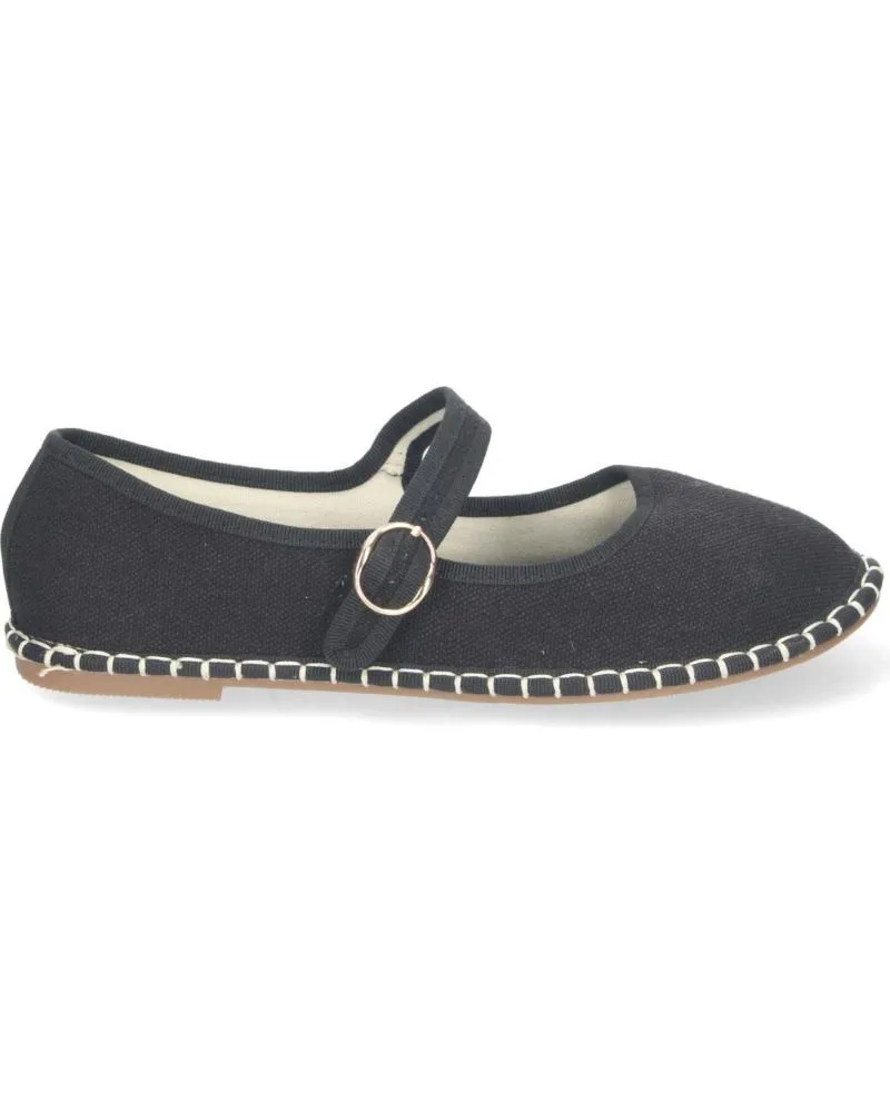 Bailarinas PUNTOSALAO  de Mujer ALPARGATA VENECIANA ESTILO MERCEDITAS PARA MUJER COLOR  NEGRO