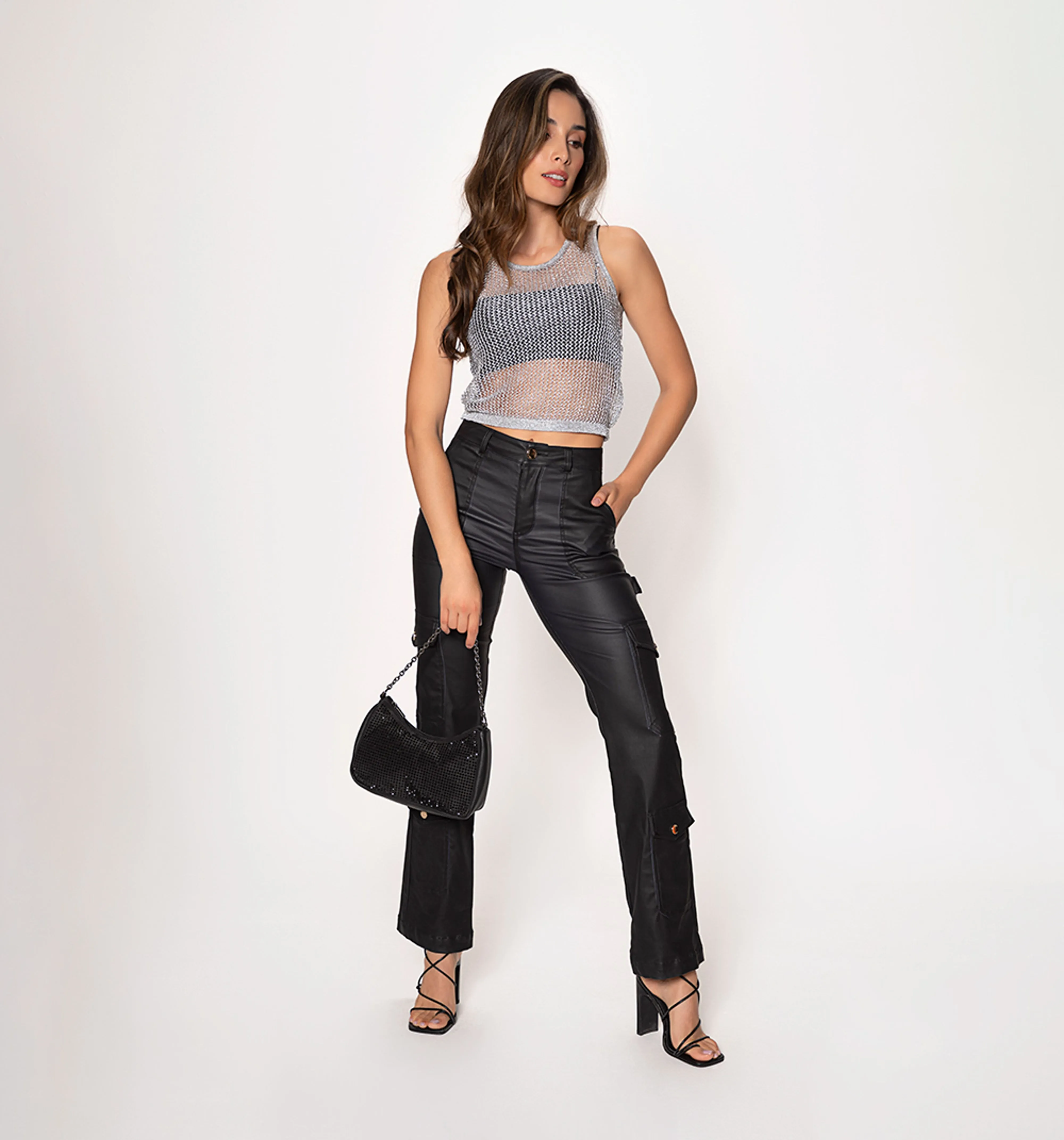 Blusa m/s en malla metalica