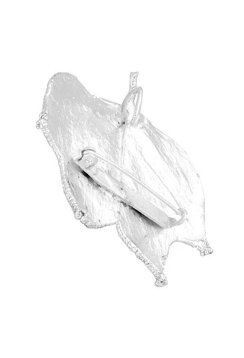 Broche hoja natural de tulipero bañado en plata bicolor 270_BTULIPERO-BP-6-6