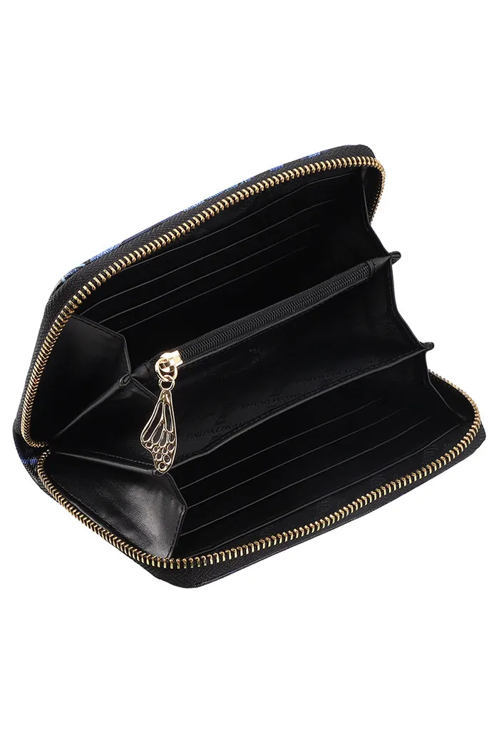 Cartera Mediana Saffiano Santuario Cactáceas Azul