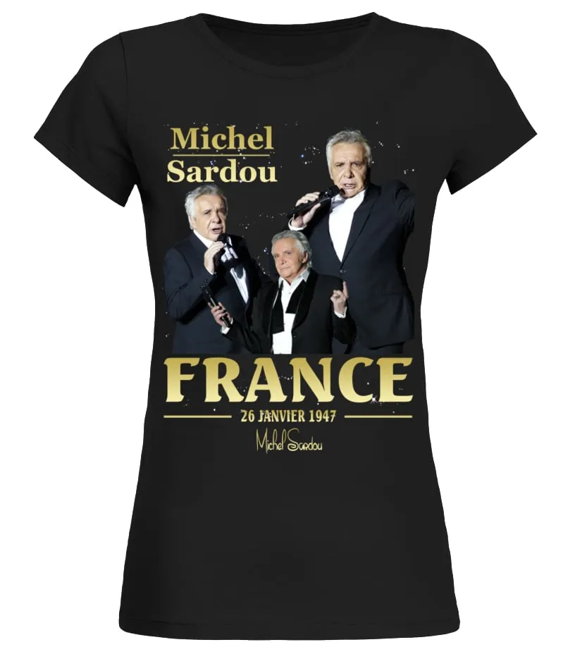 Fance Michel Sardou Camiseta cuello redondo Mujer
