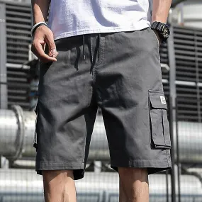 Mens Shorts Summer Cargo Shorts Fashion Knee Length Drawstring Men Shorts Cotton Khaki Work Bermudas Masculina Plus Size 7xl