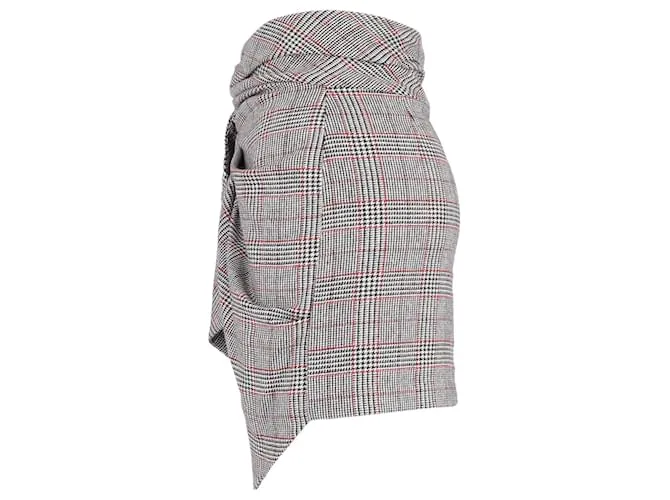 Minifalda Isabel Marant con nudo delantero en lana gris 