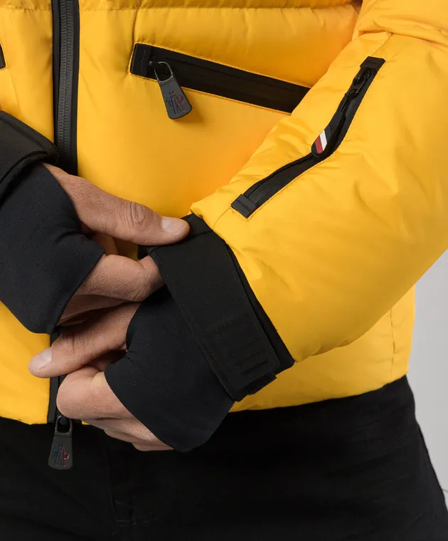 Moncler Grenoble Yellow down jacket with logo
