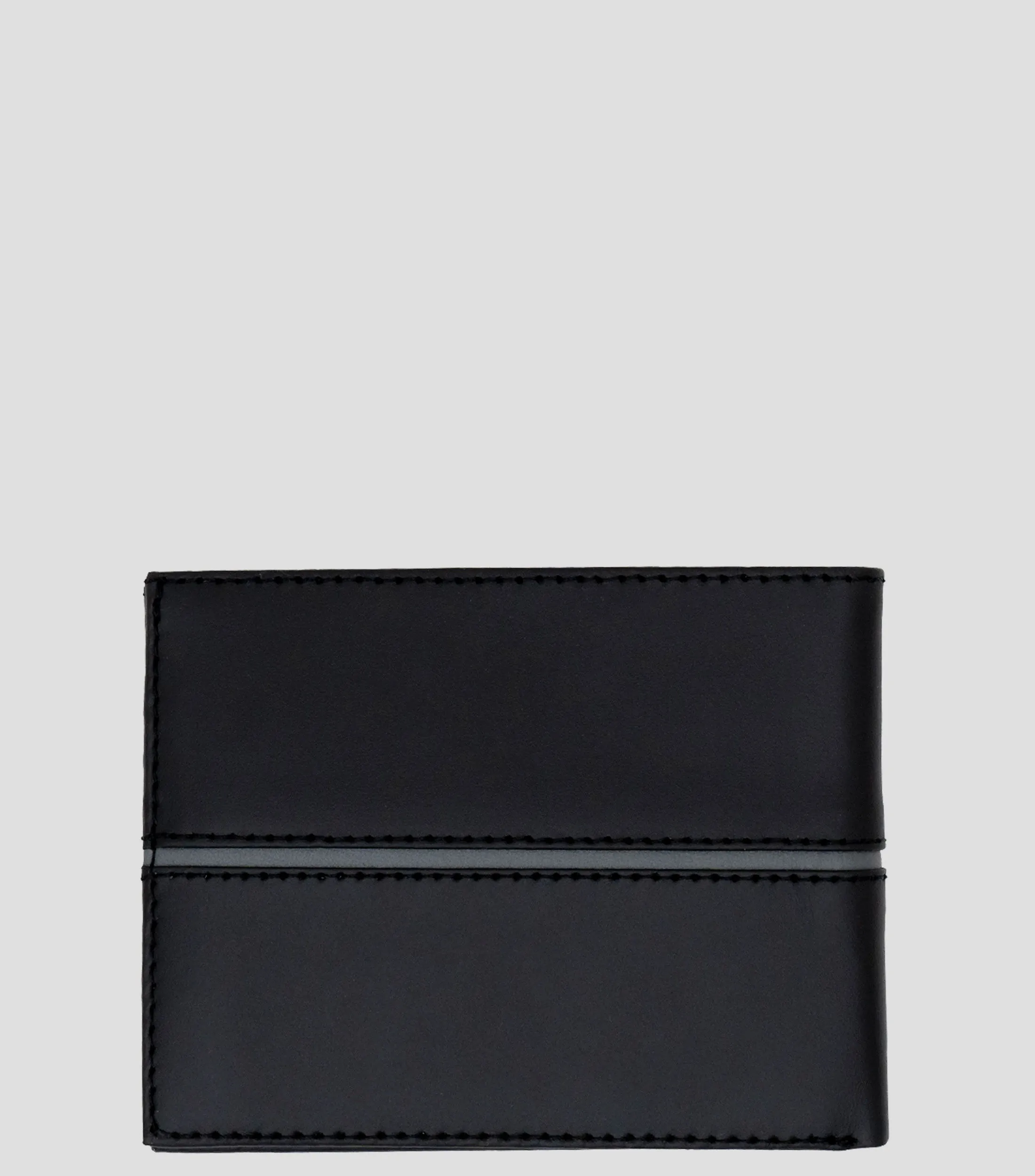 Pineda Covalin Cartera bifold negra en piel con línea decorativa Hombre