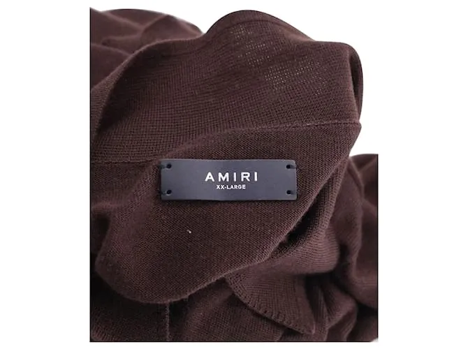 Polo con aplicación de logotipo bordado de Amiri en cachemir marrón Castaño 