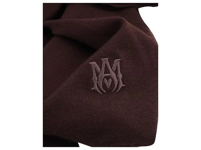 Polo con aplicación de logotipo bordado de Amiri en cachemir marrón Castaño 