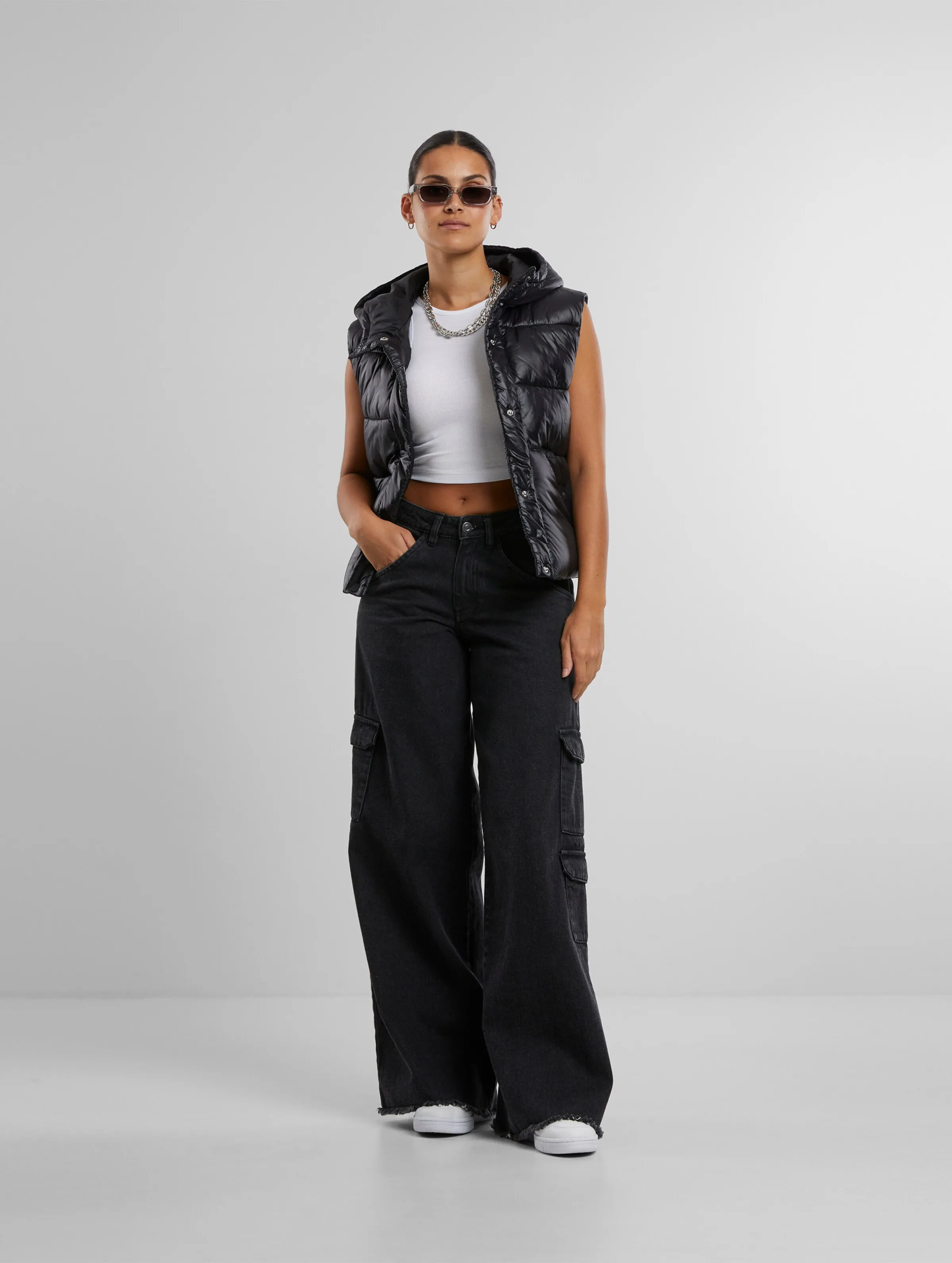 Urban Classics Ladies Recycled Shiny Puffer with Hood