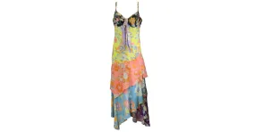 Vestido de día largo de crepé estampado multicolor de Peter Pilotto / VESTIDO CAMISA 