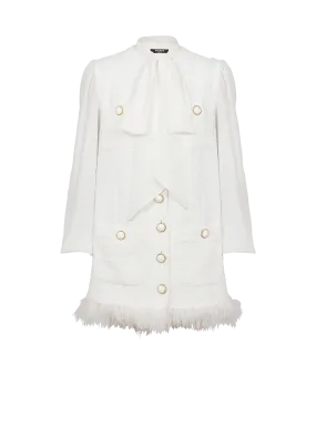 Vestido de tweed con cuello lavallière