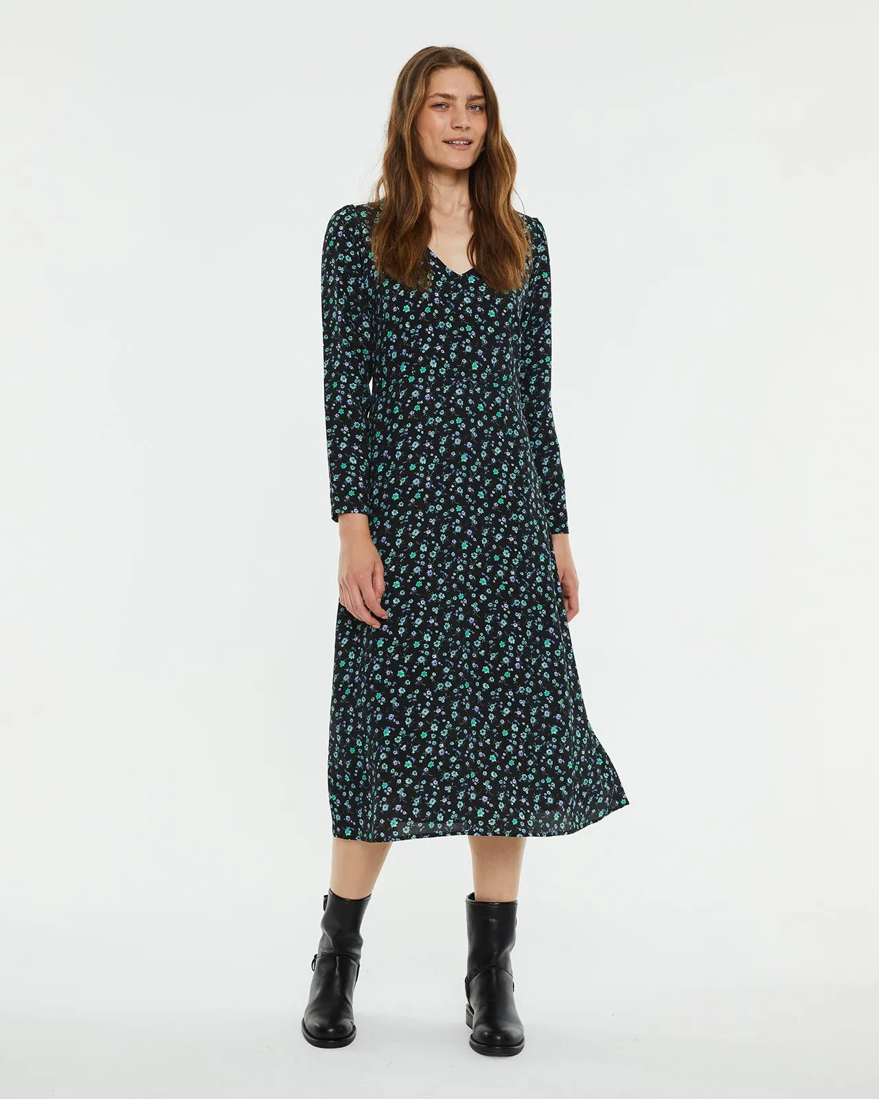 Vestido midi estampado floral